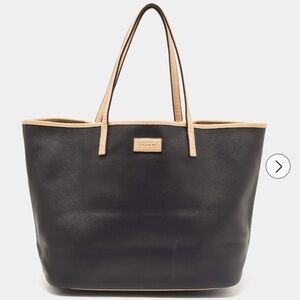 Coach Black Leather Tote Bag
